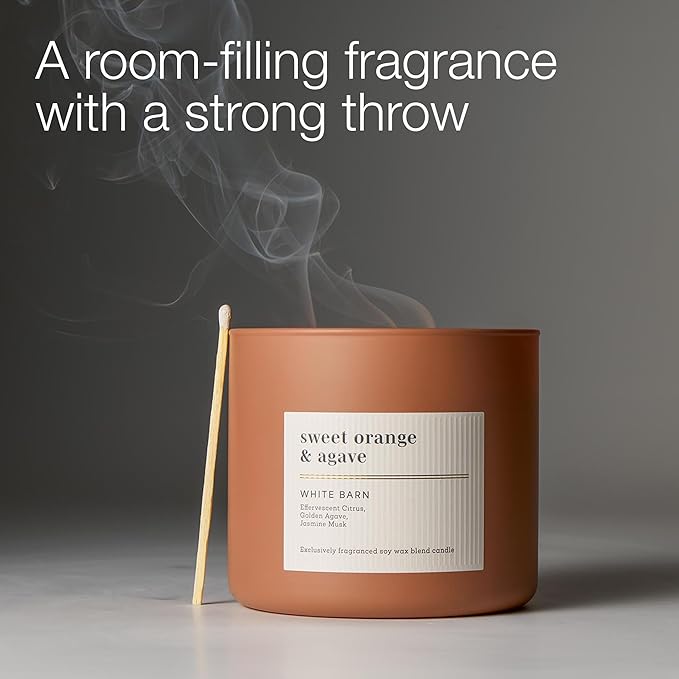 Bath & Body Works 3-Wick Candle, Sweet Orange & Agave Citrus Candle, Strong Throw, Long-Lasting Burn Up to 45 Hours, Exclusively Fragranced Soy Wax Blend, 14.5 oz - 2 Pack