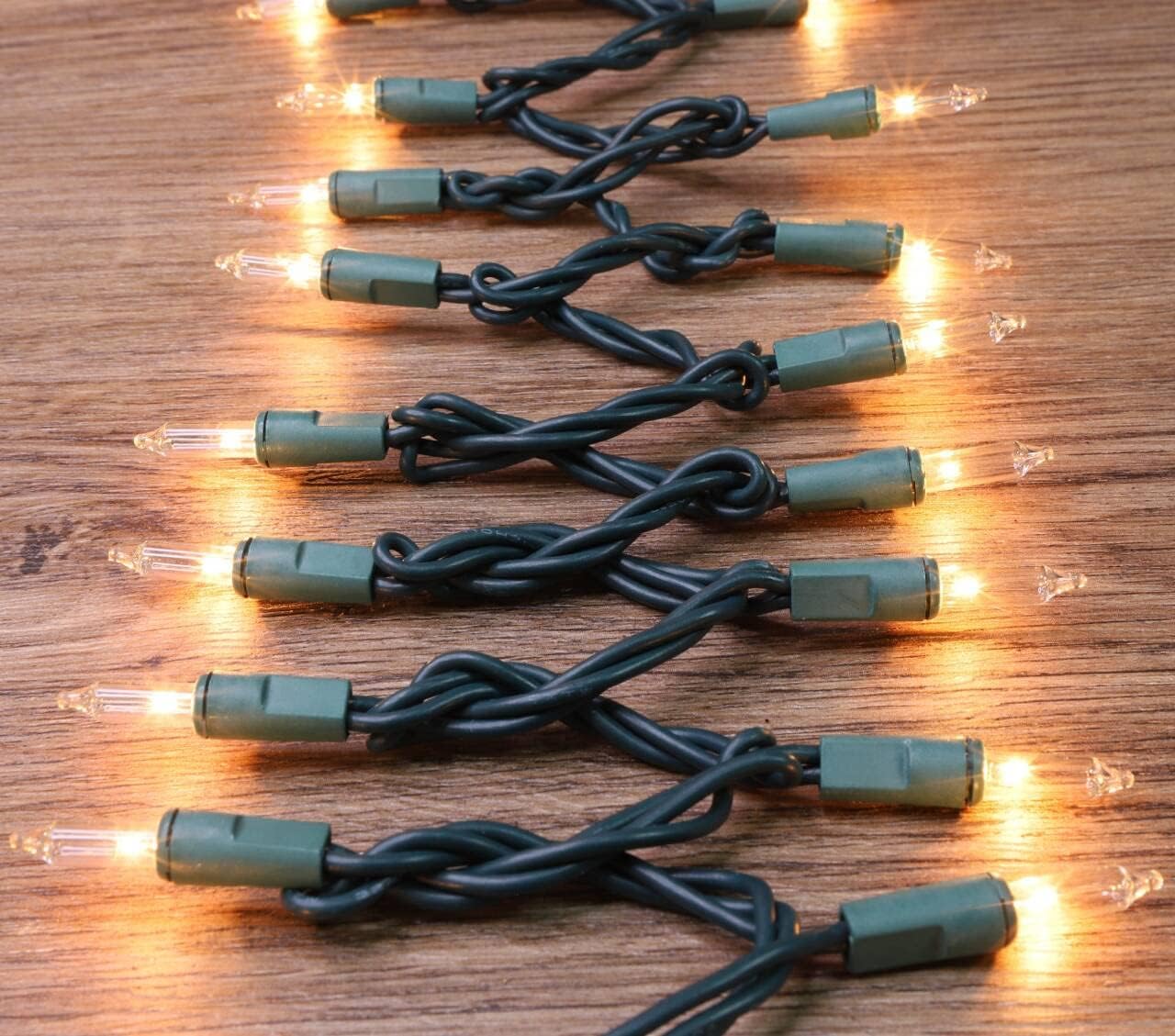Green Wire,Clear Incandescent Bulb 300 Mini String Lights for Indoor Christmas Tree Garland Birthday Wedding Party Festival Decoration