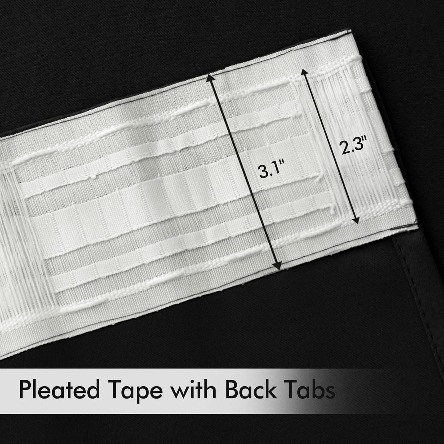 MIULEE Black Back Tab Blackout Curtains 54 Inch Length 2 Panels Set for Living Room Bedroom Privacy, Halloween Rod Pocket/Pinch Pleat Thermal Insulated Room Darkening Pleated Light Blocking Drapes