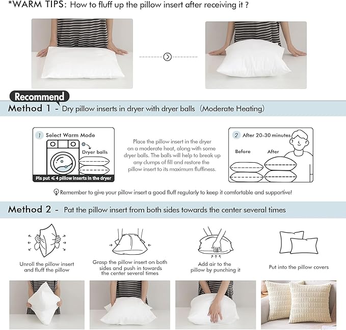 MIULEE Pillow Insert 12x22 Inch, Decorative Rectangle Throw Pillow Inserts, Premium Fluffy Pillow Forms Sham Stuffer for Sofa Couch Living Room