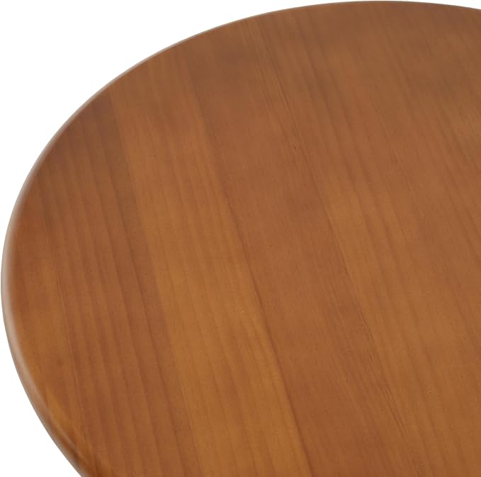 Christopher Knight Home Vines Modern Round Side Table, Living Room Sofa End Table, Small Coffee Table with Fan-Shaped Legs, Walnut