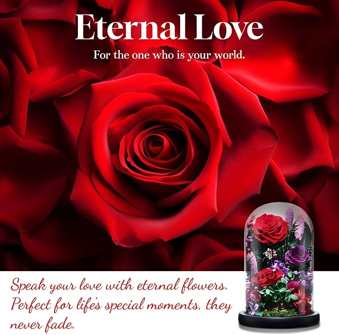 Preserved Roses,Forever Fresh Flowers 7.48in,Gift for Women,Mom,Grandma,Wife,Girlfriend,Sister,and Daughter Perfect for Birthday,Mother’s Day,Valentine’s Day (Mystic Purple2)