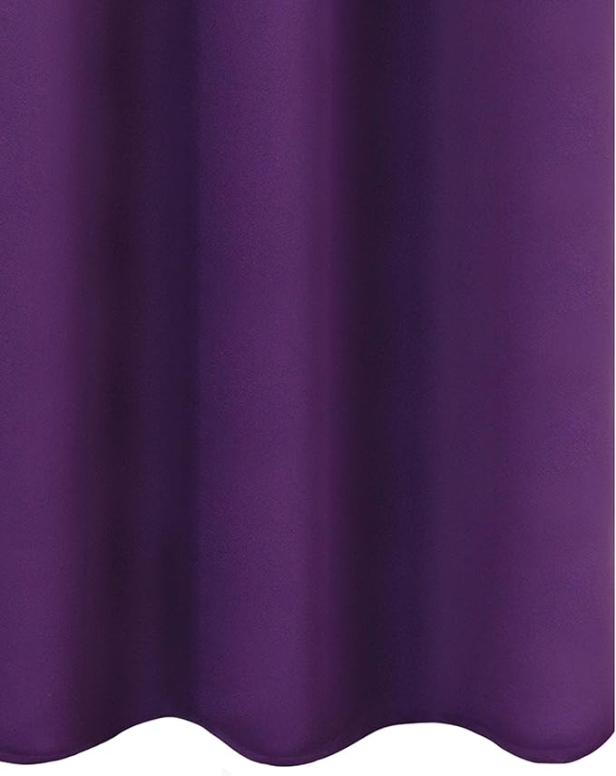 LEMOMO Purple Thermal Blackout Curtains/42 x 72 Inch/Set of 2 Panels Room Darkening Curtains for Bedroom
