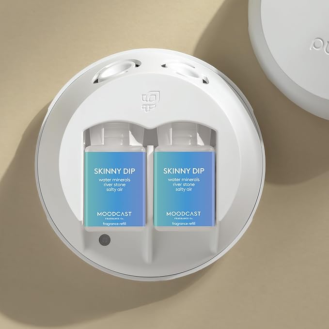 Pura & Moodcast Home Scent Refill - Smart Home Air Diffuser - Long-Lasting Premium Fragrance per Refill - Household Essential - Clean & Safe Diffuser Fragrance - 2 Pack, Skinny Dip