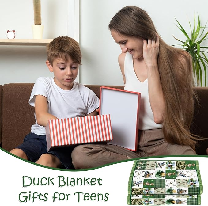 Wxiben Mallard Duck Throw Blanket - Wild Duck Gifts Blanket for Boys Girls Aniaml Throw Blankets for Ducks Lovers Kids Women Men Gifts Ducks Blankets for Home Couch Bed Outdoor 60 x 50 Inches