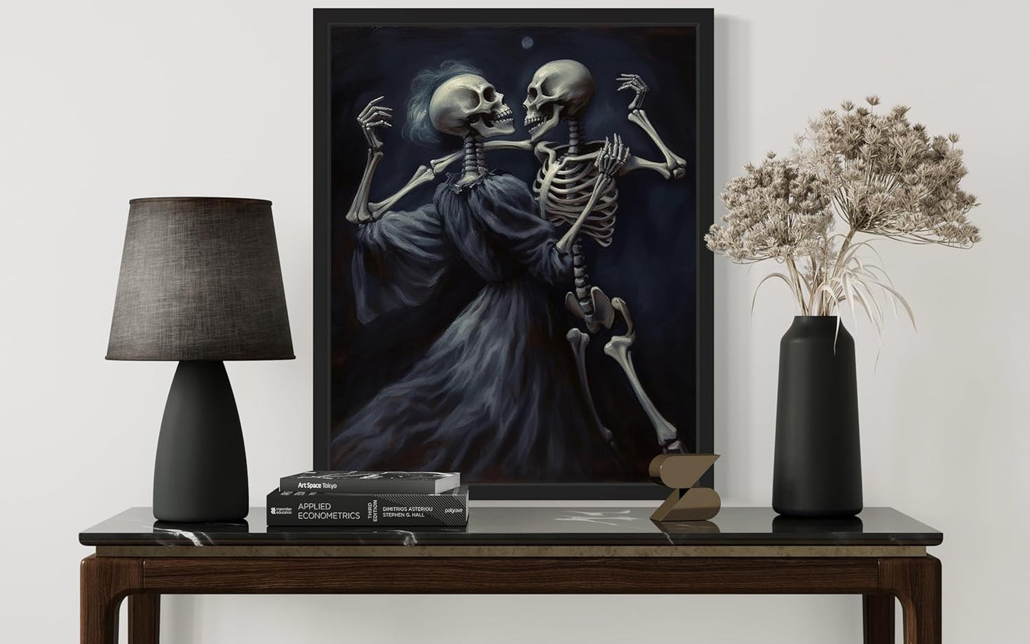 Dancing Skeleton Poster Art Print, Halloween Scary Vintage Wall Art Academia Spooky Painting Decoration for Horror Prints, Gothic Posters Bedroom Decor 89 (Dancing Skeleton, 16 x 20 inches, Unframed)
