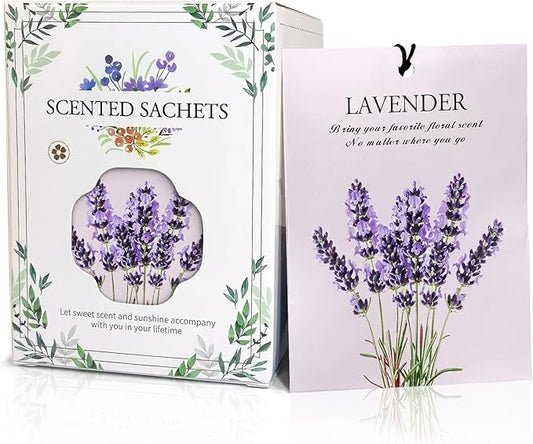 Lavender Scented Sachet Bags - 12 Pack Drawer & Closet Freshener, Long Lasting Odor Eliminator for Wardrobes, Cars & Storage, Home Fragrance Air Freshener Sachets