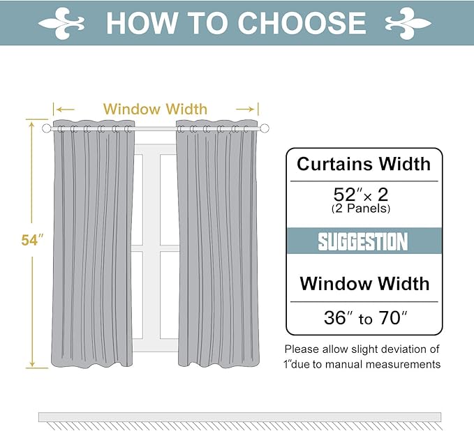 ChrisDowa Grommet Room Darkening Curtains for Bedroom and Living Room - 2 Panels Set Thermal Insulated Blackout Curtains (Dark Grey, 52W x 54L)