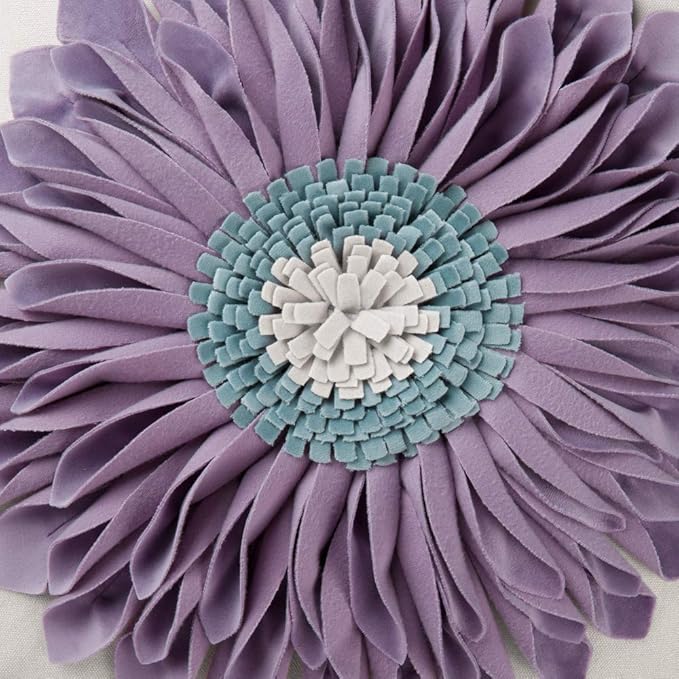 OiseauVoler Decorative Throw Pillow Cover Sunflowers Cushion Case Handmade for Home Sofa Car Bed Room Decor 18 x 18 Inch Taro Purple