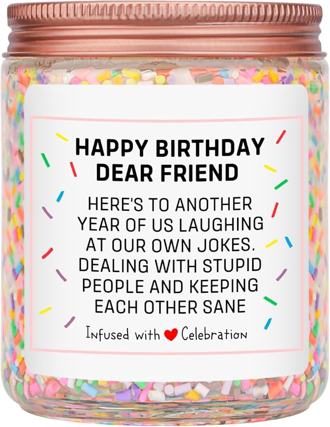 Homsolver Birthday Gifts for Women Men, Friendship Gift for Friends, Unique Christmas Female Coworker, Bestie, Happy Birthday Vanilla Cream Candles