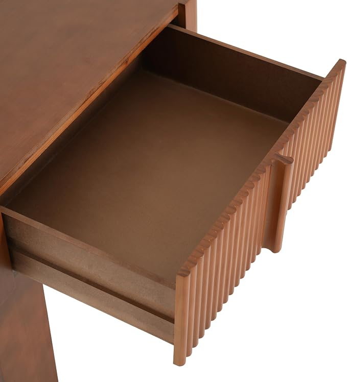 Christopher Knight Home Endes Modern Side Table with Drawer, Living Room Sofa End Table, Small Coffee Table with Storage, Walnut