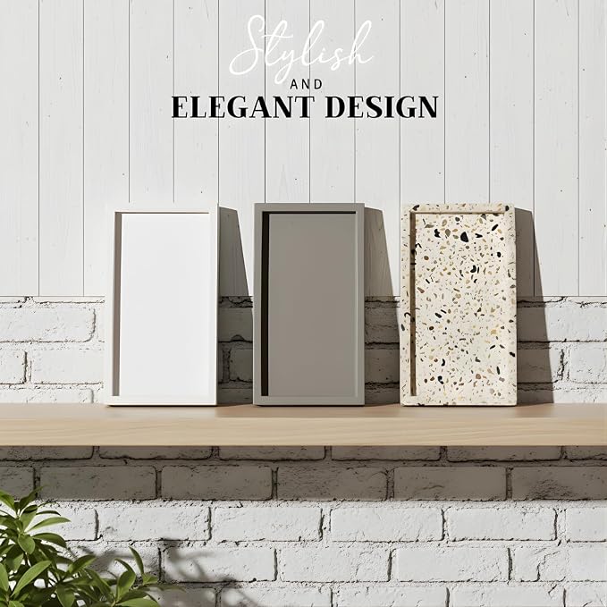 SURI Concrete Candle Tray – Small Decorative Stone Tray for Candles & Home Decor, Minimalist Candle Holder Tray