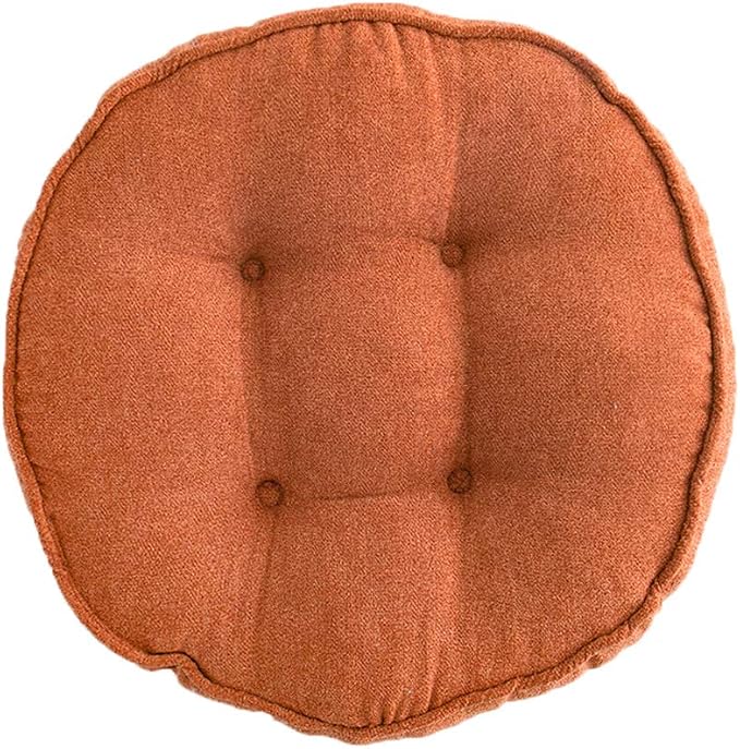 vctops Soft Chair Pads 18 inch Diameter Super Comfy Thicken Solid Color Round Seat Cushion for Kitchen Dining Room Office Chairs (Orange,18" x 18")