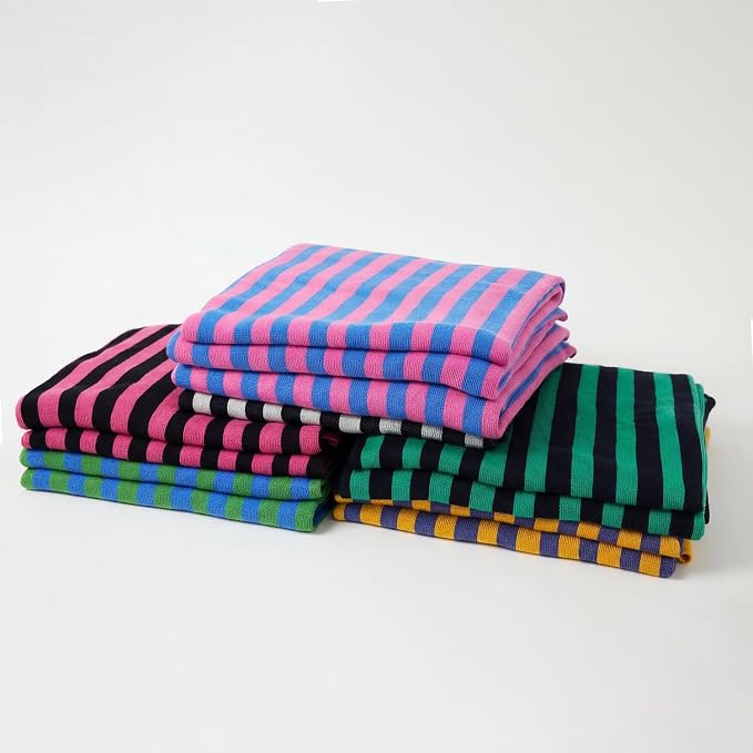 BOV Light Weight Blankets for Summer - 100% Viscose Super Soft Breathable Knit Decorative Throw Blanket for Chair Couch Sofa, Perfect Self Care Gifts for Women & Men, Moss & Charcoal Stripe 50"x60"