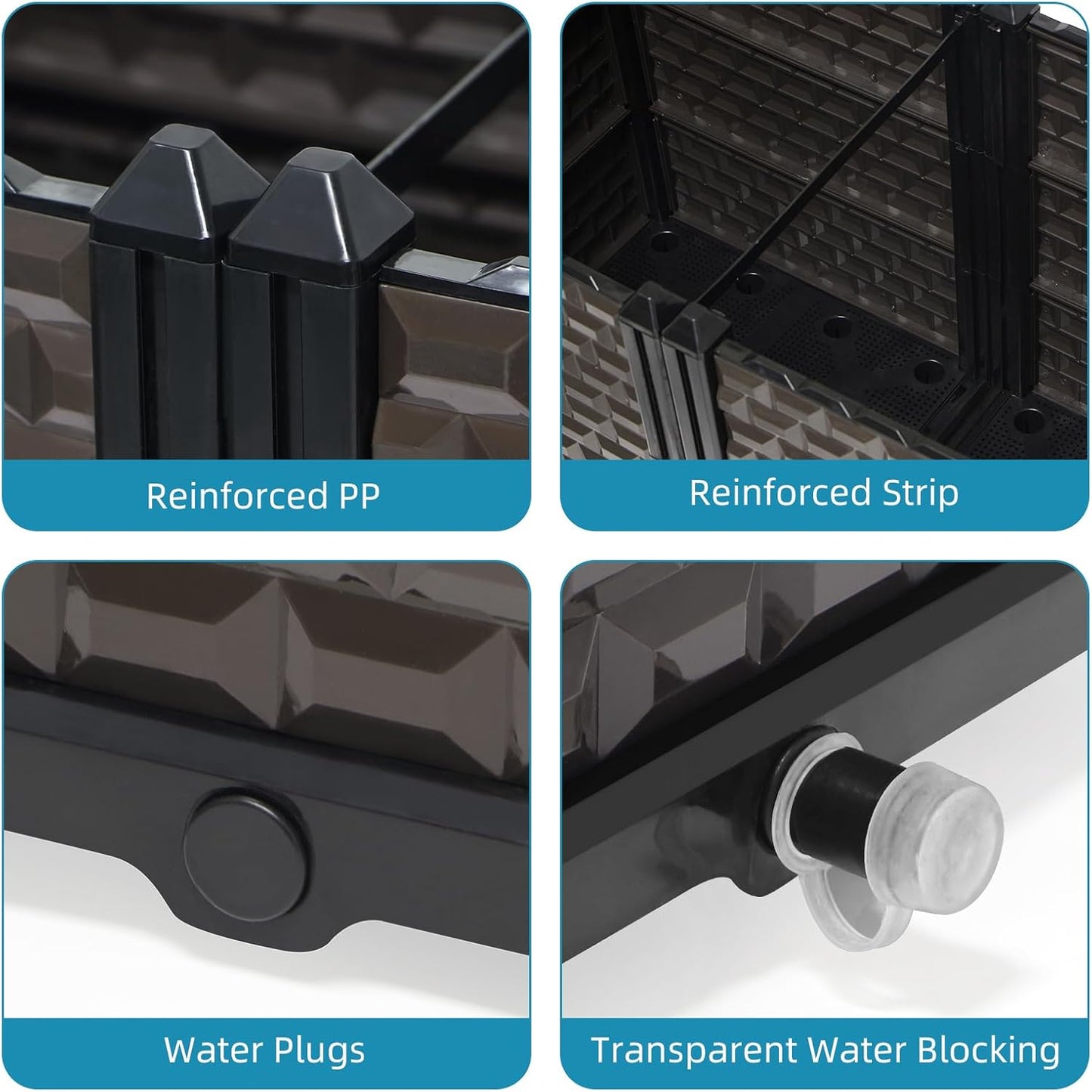 Large Planters for Outdoor Plants - Deepened 20" H, Raised Beds for Gardening Self Watering, Elevated Planter Box with Legs, Rectangular Garden Planters for Outdoor Plants Flowers, 62.9"L x 15.7"W