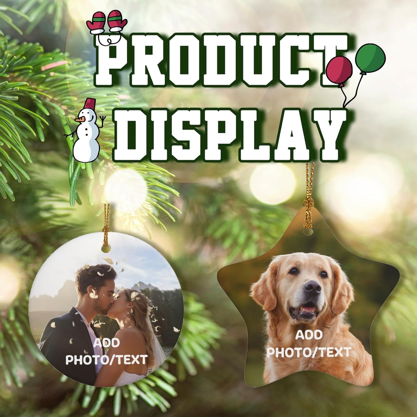 Personalized Christmas Ornaments 2025 Custom Ornament Xmas Photo Ornament Customized Gifts Round