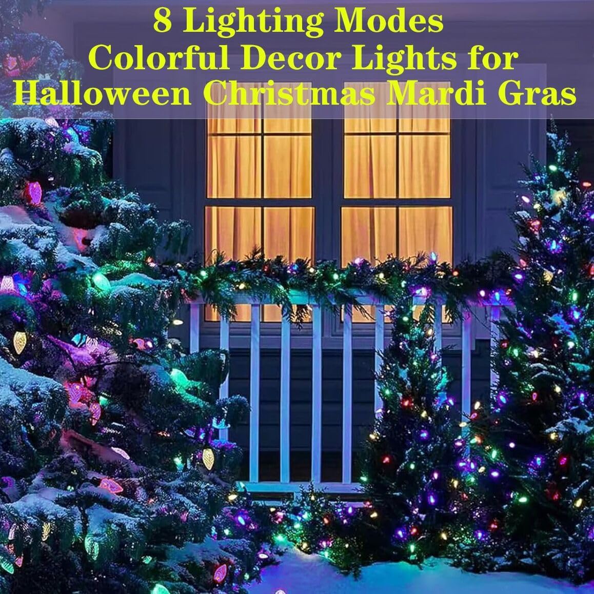 Solar Halloween Lights Christmas Lights C6 Strawberry String Lights Mardi Gras String Lights, 100 LED 8 Modes Waterproof Outdoor Use for Mardi Gras Christmas Tree Camping Balcony Halloween Party Decor