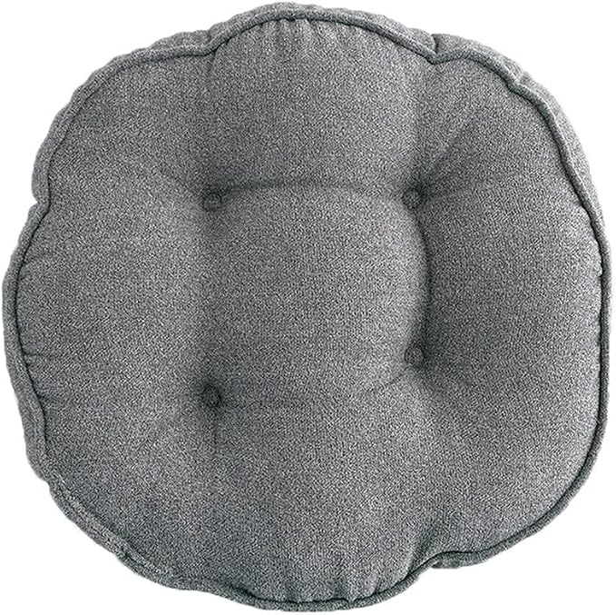 vctops Soft Chair Pads Diameter 16 inch Super Comfy Thicken Solid Color Round Seat Cushion for Kitchen Dining Room Office Chairs (Grey,16" x 16")
