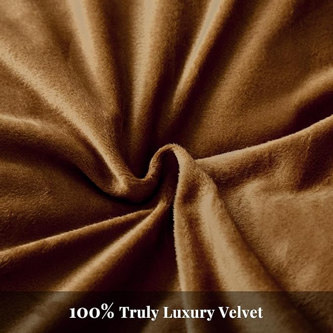 WARMDERN Camel Flannel Velvet Duvet Cover Queen Size Duvet Cover Bedding Sets, 3pcs Ultra Soft Luxury Textured Modern Crystal Velvet Duvet Covers with Zipper Closure(Camel, Queen)