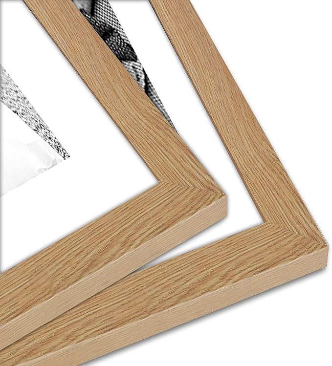 Americanflat Set of 7 Picture Frames with Shatter-Resistant Glass - Gallery Wall Frame Set with One 11x14, Two 8x10 and Four 5x7 Frames - Signature Collection - Dark Oak