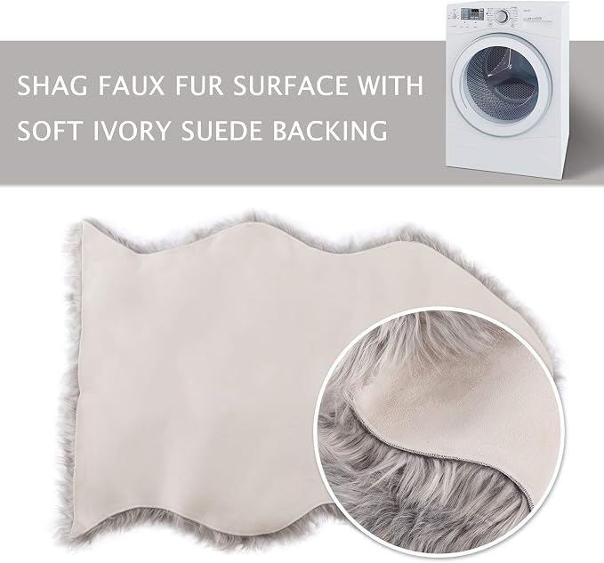 Asrug Soft Faux Fur Pet Bed Mat Plush and Fluffy Pet Pad Ultra Cozy Pet Throw Rug for Dogs Cats, Gray, 24 by 36 inches