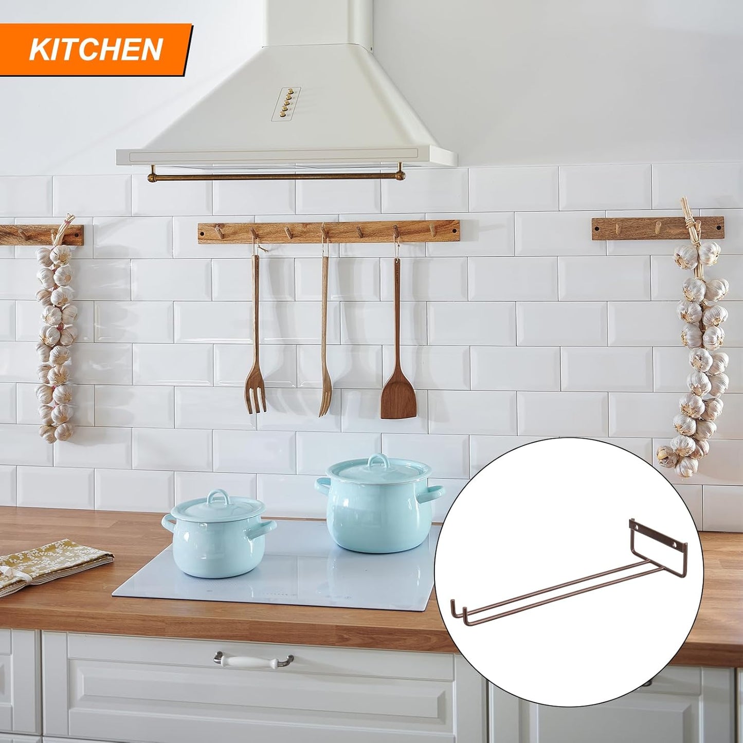 uxcell 5Pcs Wine Glass Rack, 11.02 Inch Iron Wine Glasses Rack Under Cabinet Stemware Rack - Wall Mountable Wine Glass Holder Storage Hanger for Bars Coffee Restaurants Kitchens, Bronze