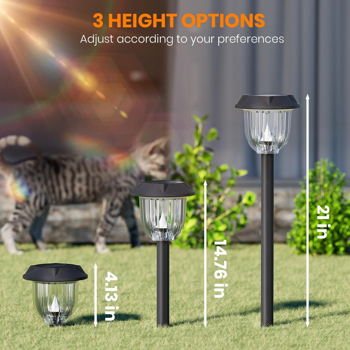 AOSEA 12000K 10 Pack Solar Lights Outdoor IP65 Waterproof,LED Solar Lights for Outside,Landscape Lighting,Garden Decorative for Yard,Patio,Landscape,Walkway,Sidewalk,Driveway,Lawn (Cold White)