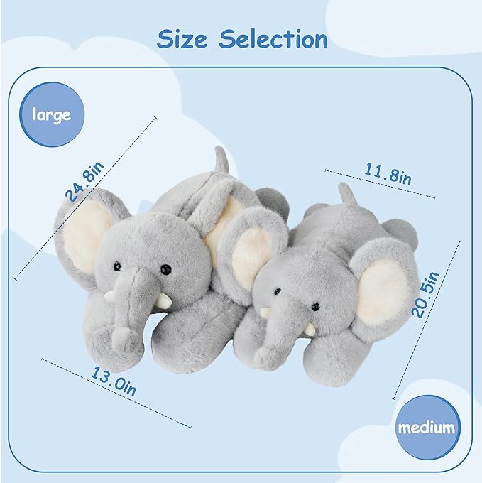 GILFWM Weighted Stuffed Animals Elephant - 20.5" Cute Toy Pillow Plushie Gifts for Kids Boys Girls & Adults, 3 lbs Soft Washable Plush Pillowfort
