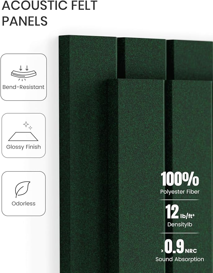 Fluxynara Large Felt Bulletin Board 48" x 36" Cork Board Alternative-12 Pack with 70 Safe Removable Adhesive Tabs, Cork Boards for Walls Cork Board for Home Office Classroom Pin Board- Pine Green