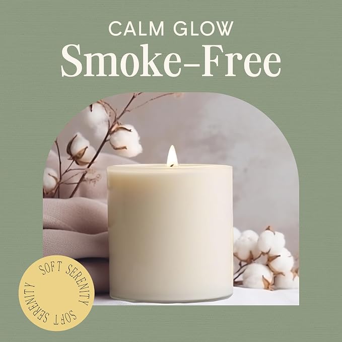 Mister Candle Dripless Vanilla Scented Ivory Pillar Candles, Hand Made Vanilla Pillar Candles with Essential Oils for Home Decor, Premium Wax, 80 Hr Burn Time (4x4 inch)