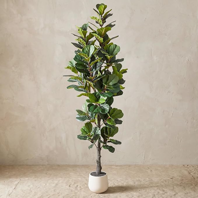 6FT Ultra-Full & Lush Artificial Fiddle Leaf Fig Tree for Home Decor – 171 Lifelike Leaves, Large Faux Plants Indoor, Artificial Plants Indoor for Office Living Room Interior Decor – Housewarming Gift