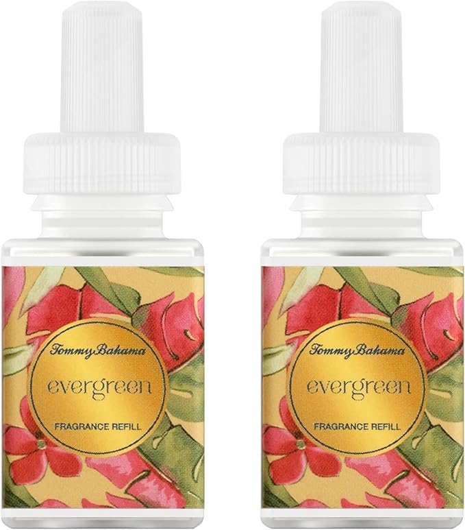 Pura & Tommy Bahama Home Scent Refill - Smart Home Air Diffuser - Premium Fragrance in Every Refill - Household Essential - Diffuser Fragrance - 2 Pack, Evergreen