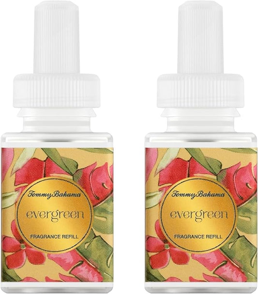 Pura & Tommy Bahama Home Scent Refill - Smart Home Air Diffuser - Premium Fragrance in Every Refill - Household Essential - Diffuser Fragrance - 2 Pack, Evergreen