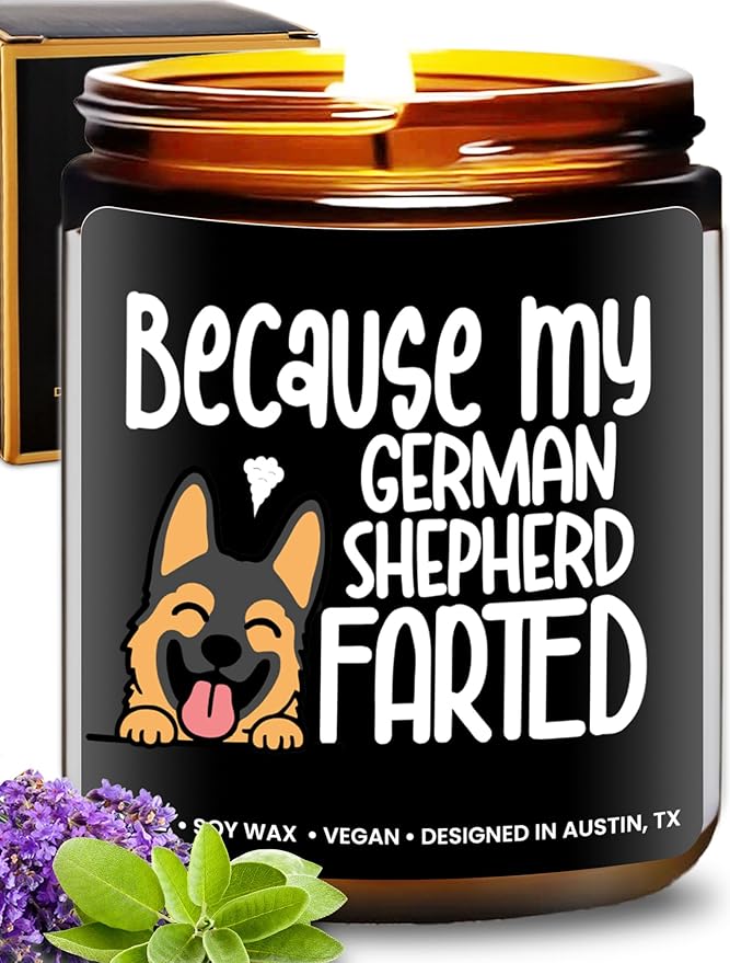 Funny German Shepherd Candle, German Shepherd Gifts for Women, Unique Funny Dog-Themed Gift Ideas, Best Present for Pet Lovers, Perfect Presents for Dog Mom & Dad, Birthday, Christmas, Gift-Ready