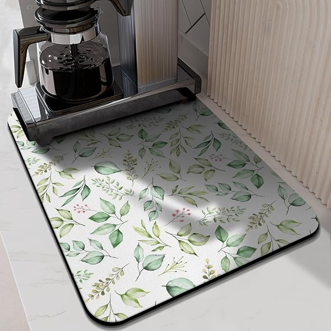 Fun Coffee Mat 24inx18in,Coffee Bar Mat for Countertops,Absorbent Hide Stain Anti-Slip Coffee Bar Accessories Fit Under Coffee Machine Mat,dish Drying Mats for Kitchen
