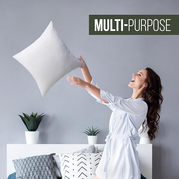 Utopia Bedding Throw Pillows (Set of 1, White) – 26 x 26 Inches Down Alternative Pillows for Bed, Sofa, and Couch - Fluffy Decorative Stuffer Pillow for Indoors & Outdoors