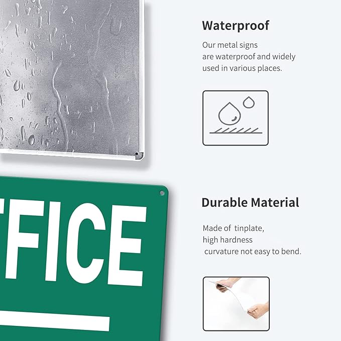 Custom Metal Office Sign for Doors - 'Meeting' with Left Arrow - 8 x 12 In