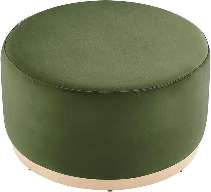 Modway Large 29" Round Performance Velvet Upholstered Upholstered Ottoman