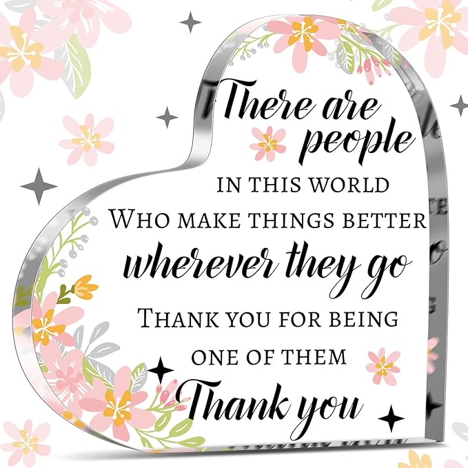 Yinder Thank You Gifts for Women Appreciation Gifts for Coworker Employee Nurse Teacher Leader Boss Inspirational Quotes Acrylic Desk Decor for Home Office Farewell Retirement
