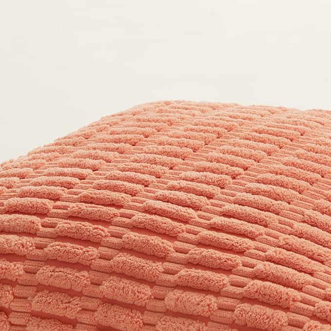 Fancy Homi 4 Packs Decorative Throw Pillow Covers for Living Room Couch Bed, Modern Farmhouse Boho Home Décor Accent Cushion Case, 14" x 14" (Pack of 4), Coral