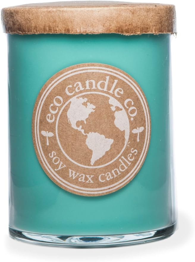 ECO CANDLE CO. Recycled Candle, Ocean Waves, 18 oz. - Scents of Marine Air, Citrus, & Musk - 100% Soy Wax, No Lead, Kraft Paper Label & Lid, Hand Poured, Phthalate Free, Midwest Grown Soybeans
