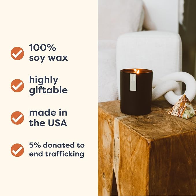Calyan Wax Co. Apples & Maple Bourbon Scented Candle - 75 Hour Burn - Luxury Clean Soy Wax Candles - Long Lasting Black Tumbler Jar Candle for Home - 10.2oz