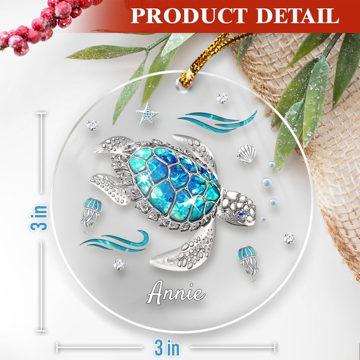 Personalized Best Friend Photo Christmas Ornament Bestie Round Acrylic Ornament with Picture, Friendship Ornaments Keepsake Gifts, Customized Photo Best Friend Ornaments