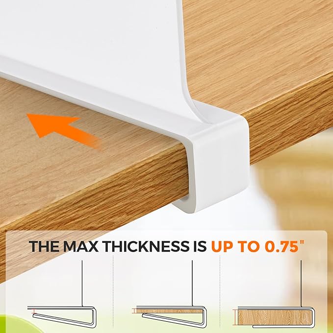 JOY DECOR 8 Pack Acrylic White Shelf Dividers for Closets Organizer and Storage Adjustable Vertical Wood Shelf Closet Separators for Clothes,Book,Bags in Bedroom and Kitchen