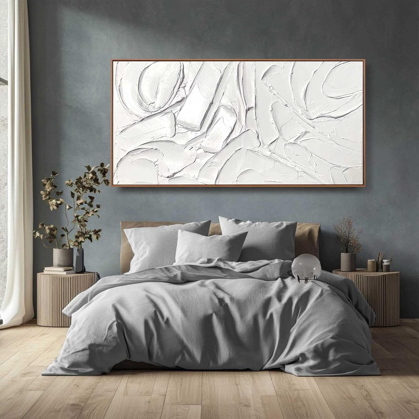 XIANSHOU Abstract Canvas Wall Art Simple Wall Pictures Textured Wall Decor 36"x70" Wall Decorations for Bedroom Decorative Painting for Dining Room
