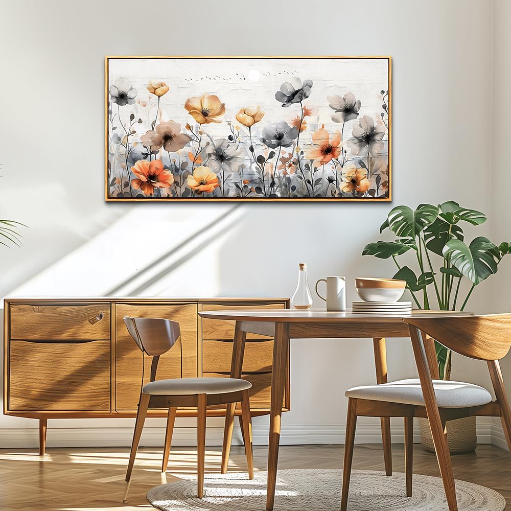 ZUITINGHUA Wood Framed Canvas Wall Art For Living Room Wall Decor For Bedroom Office Wall Decorations Flowers Landscape Paintings Farmhouse Pictures Artwork Room Aesthetic Home Decor 20x40 In