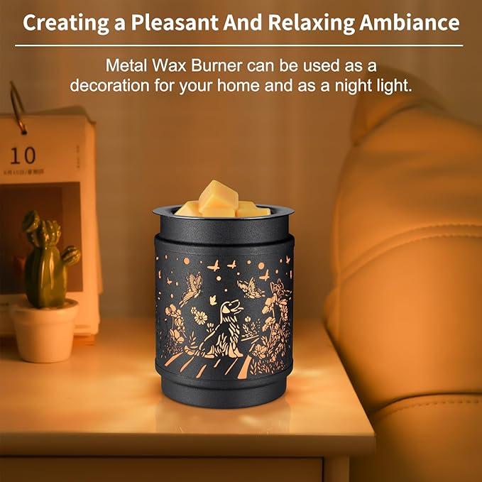 kobodon Wax Melt Warmer Metal Wax Warmer for Scented Wax Electric Fragrance Candle Oil Burner 2 in 1,as Gifts for Moms Grandma Women Girls(Dogs)