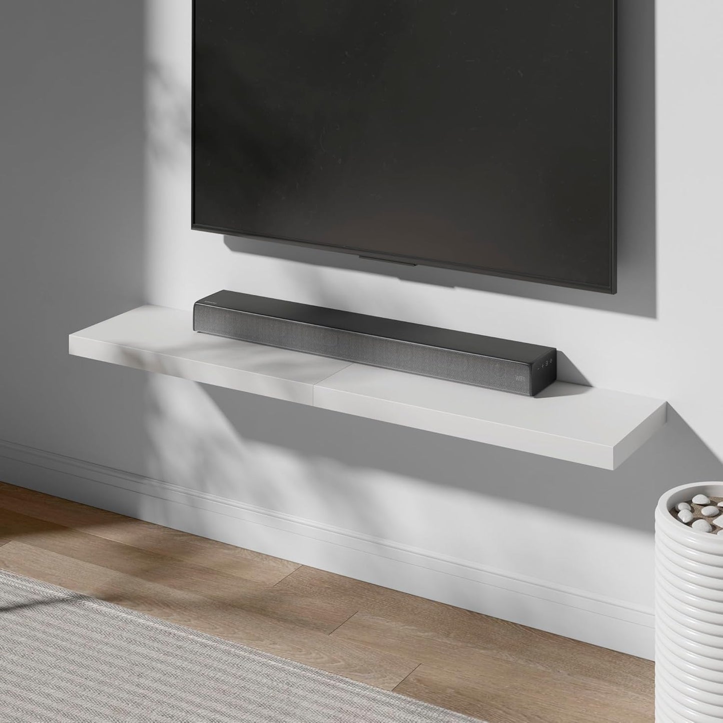 Floating Shelf, Set of 2 Wall Shelf, 30 in W x 12.75 in D x 2 in H Wooden Floating Wall Shelf with Invisible Brackets for Living Room/Bedroom/Bathroom/Kitchen Storage and Decor, White