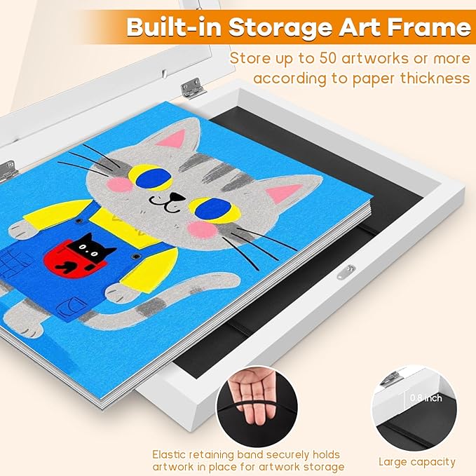 8 Pack Kids Artwork Frames Changeable 8.5 x 11 Inch Children Art Projects Kids Art Frames Front Opening Picture Display Frame, White
