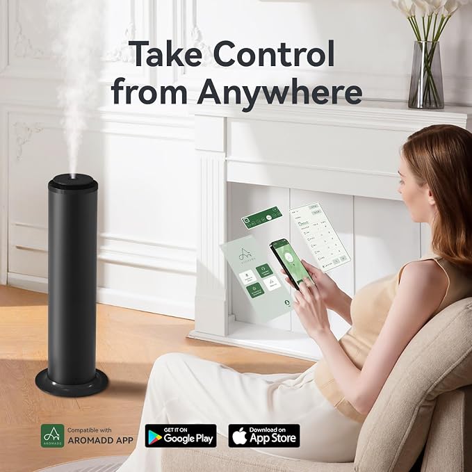 Aromadd 2800 Sq Ft Floor Standing Hotel Collection Diffuser, 600mL Scent Air Machine for Home Waterless Diffuser, Hotel Scent Cold Air Essential Oil Diffuser for Large Room, App & Remote Control